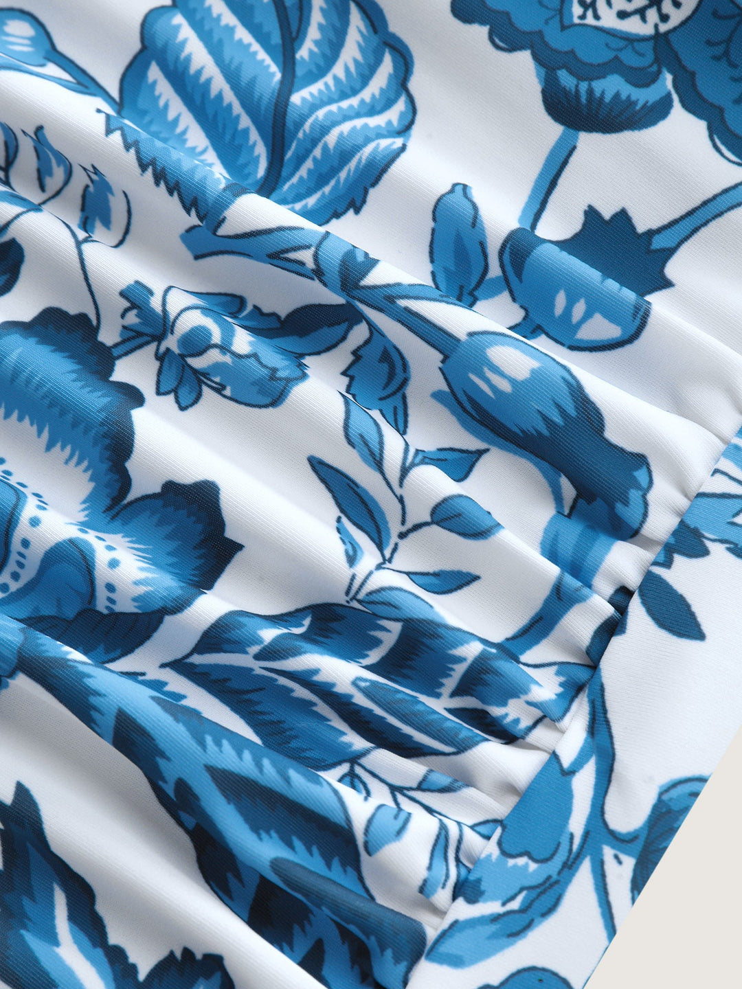 Celienne™ – Floral Ruched Mesh Swimsuit & Sarong Set