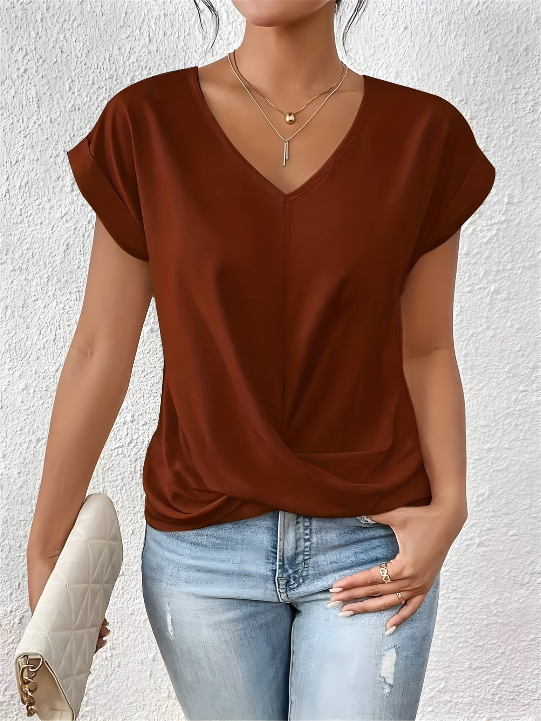Livia™ – Twist Front V-Neck Top
