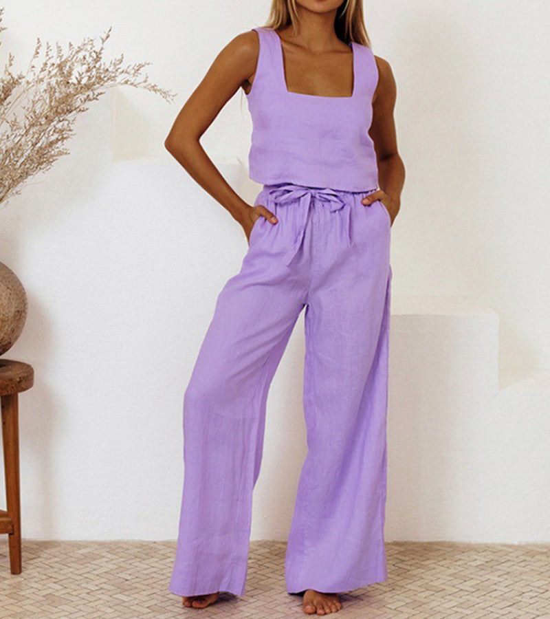 Lyra™ – Minimalist Top and Wide Pants Set