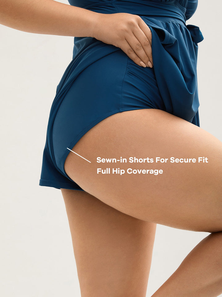 Elowyn™ – Surplice Neckline Belted One-Piece Swimsuit