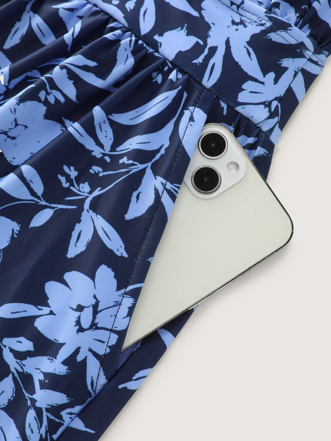 Serelle™ – Tropical Flower Print Pockets One-Piece Swimsuit