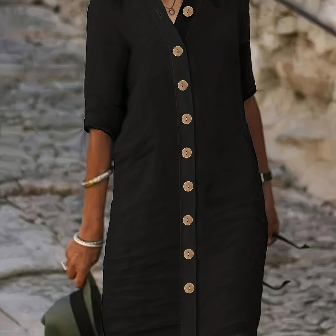 Mirella™ – Button-Down Shirt Dress