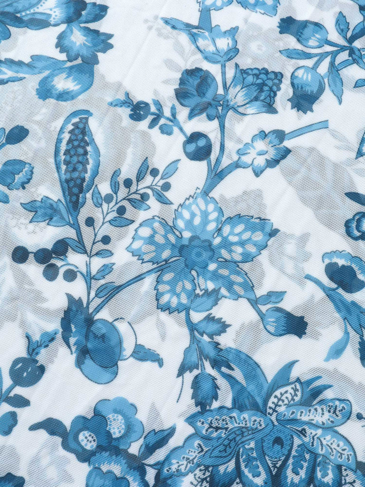 Celienne™ – Floral Ruched Mesh Swimsuit & Sarong Set