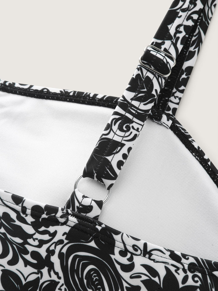 Serelune™ – Paisley Print Twist Front Swim Dress