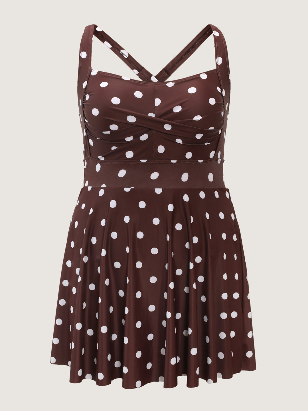 Serelle™ – Twist-Front Polka Dots Swim Dress