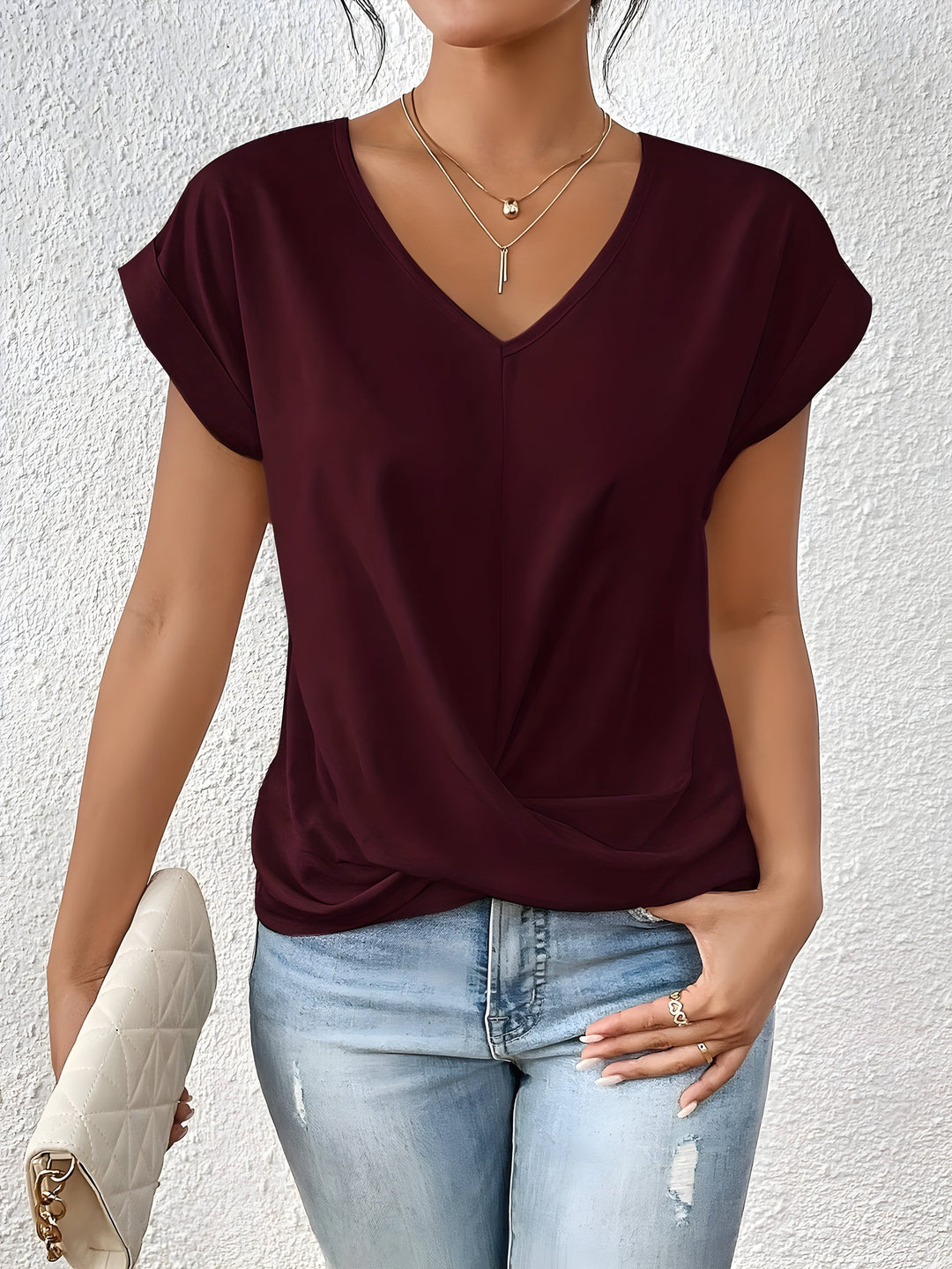 Livia™ – Twist Front V-Neck Top