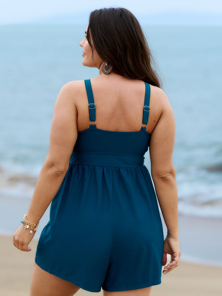 Elowyn™ – Surplice Neckline Belted One-Piece Swimsuit