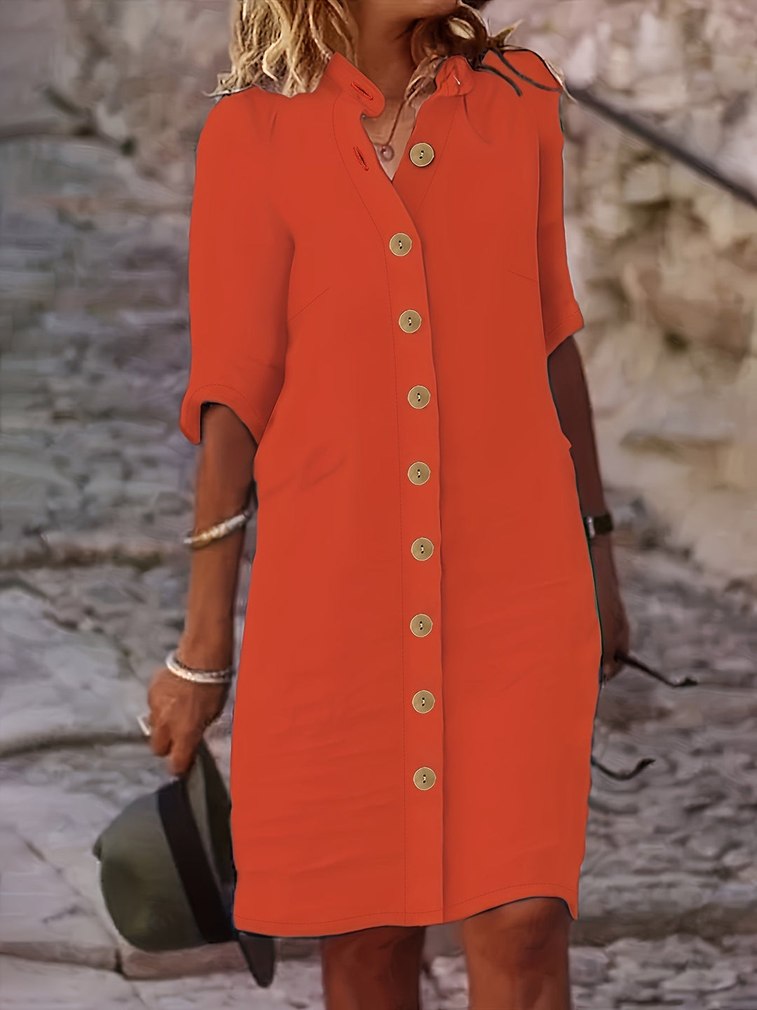 Mirella™ – Button-Down Shirt Dress