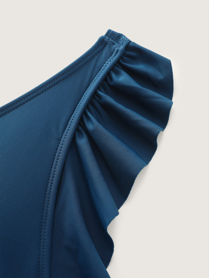 Serelune™ – Ruffled Hem Flutter Sleeve Swim Dress