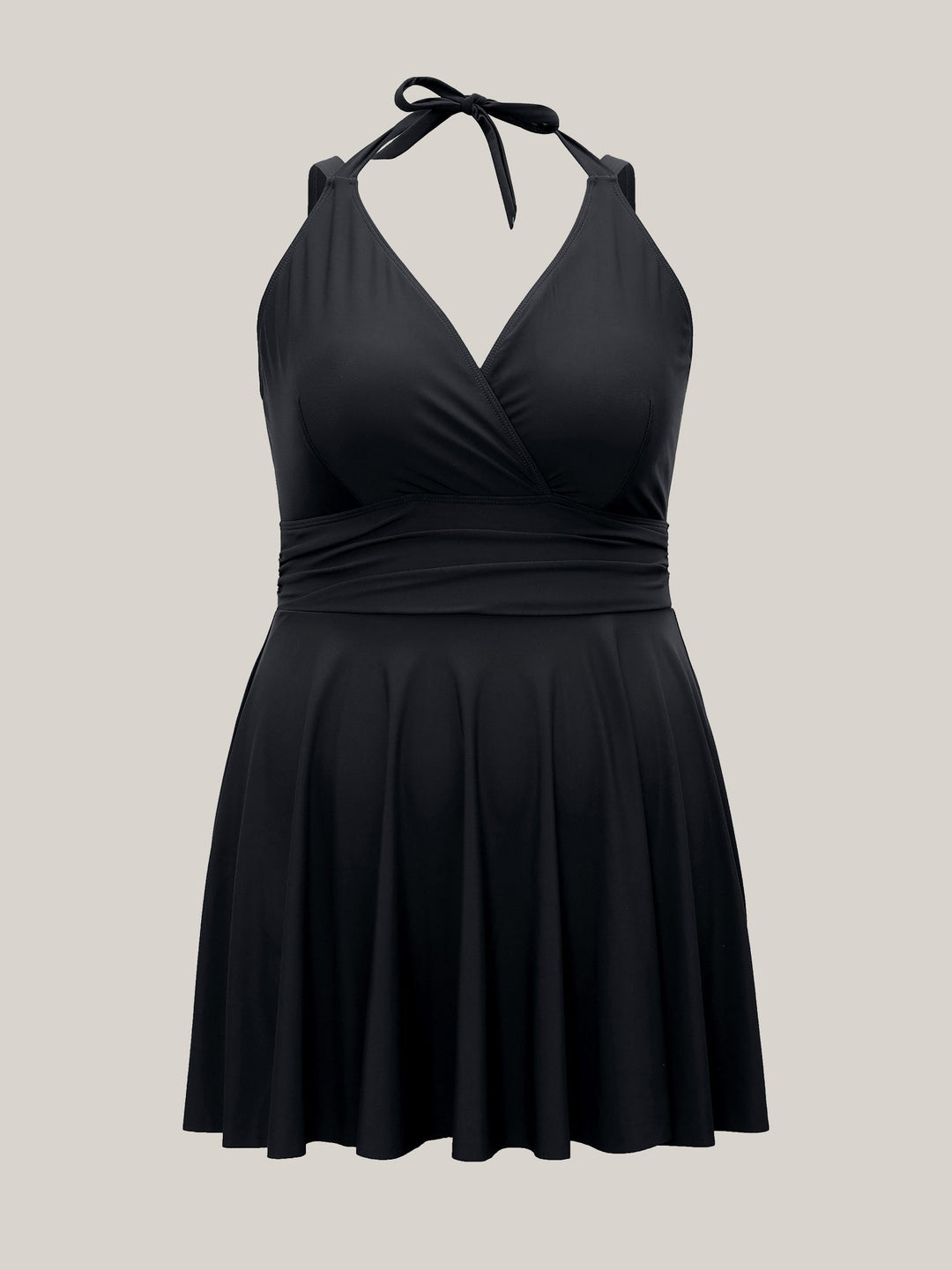 Celestine™ – Ruffle Hem Halter Neck Swim Dress