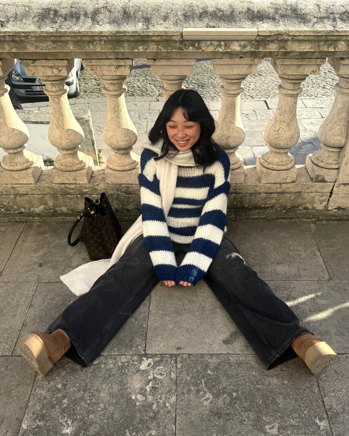 Celoren™ – Striped Off-Shoulder Sweater