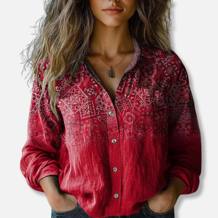 Elysea™ Jesse - Printed Vintage Blouse