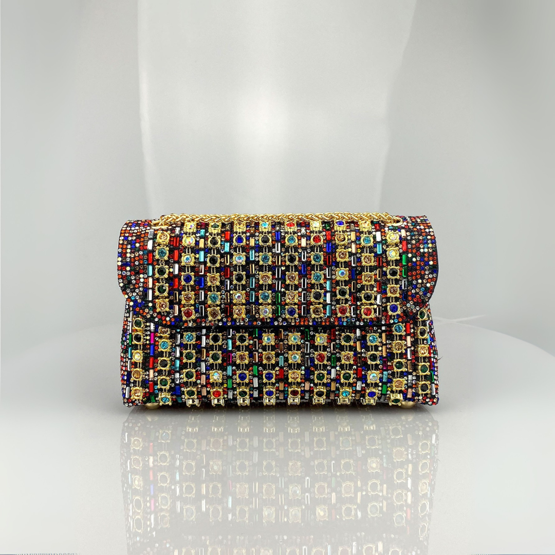 Mira™ – Chic Chain Coloured Diamond Shoulder Bag