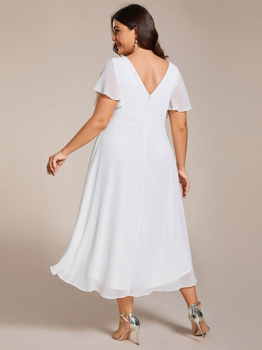Zara™ – Plus Size V-Neck High-Low Chiffon Dress