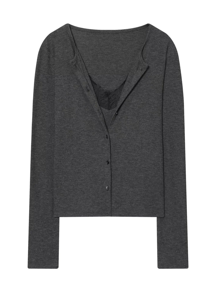 Celisse™ – Layered Cardigan with Lace