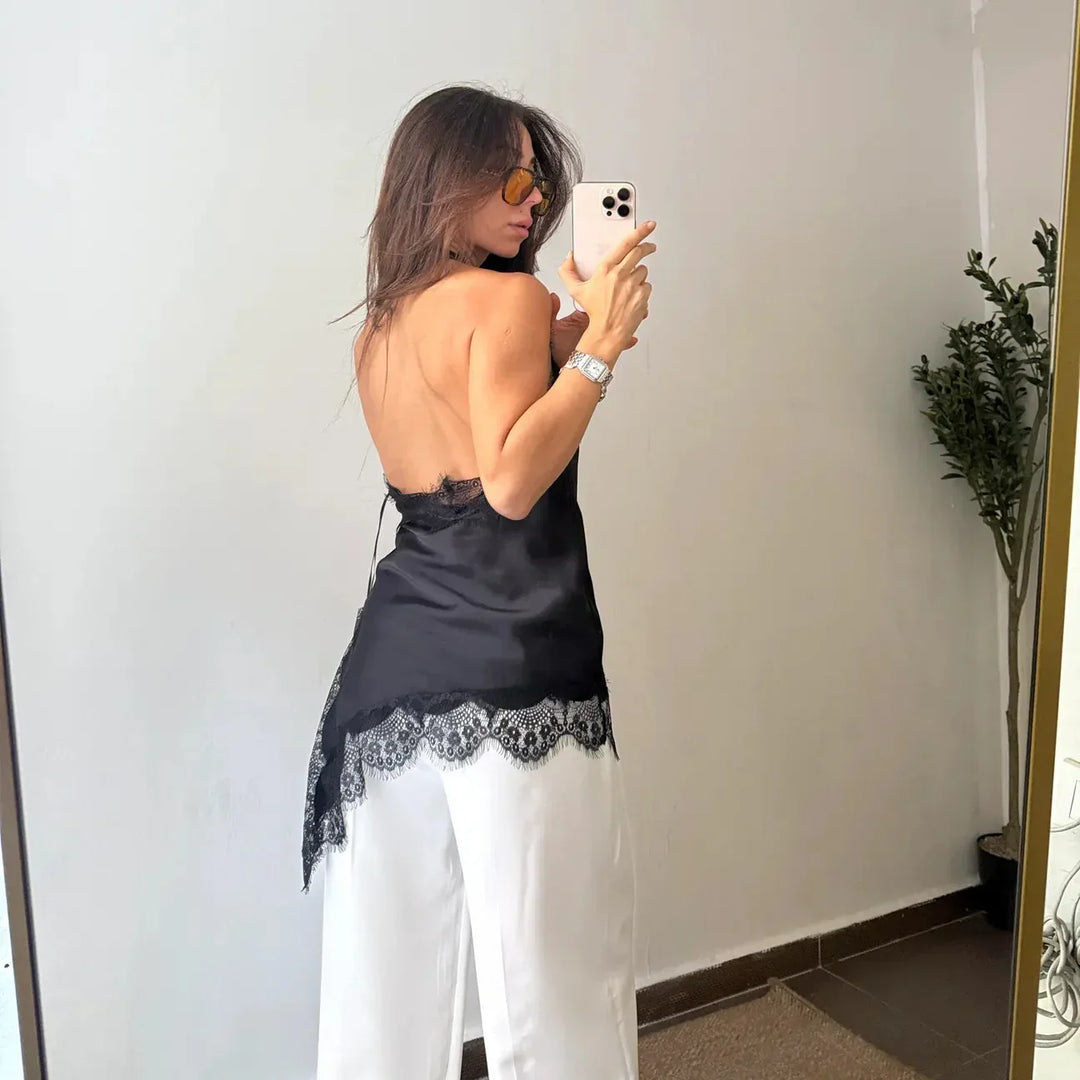 Virelle™ – Top Halter in Draped Lace