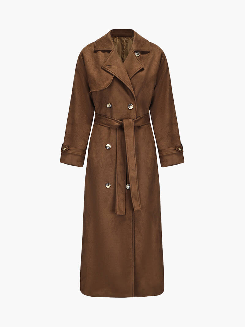 Sovelle™ – Luxe Suede Trench Coat