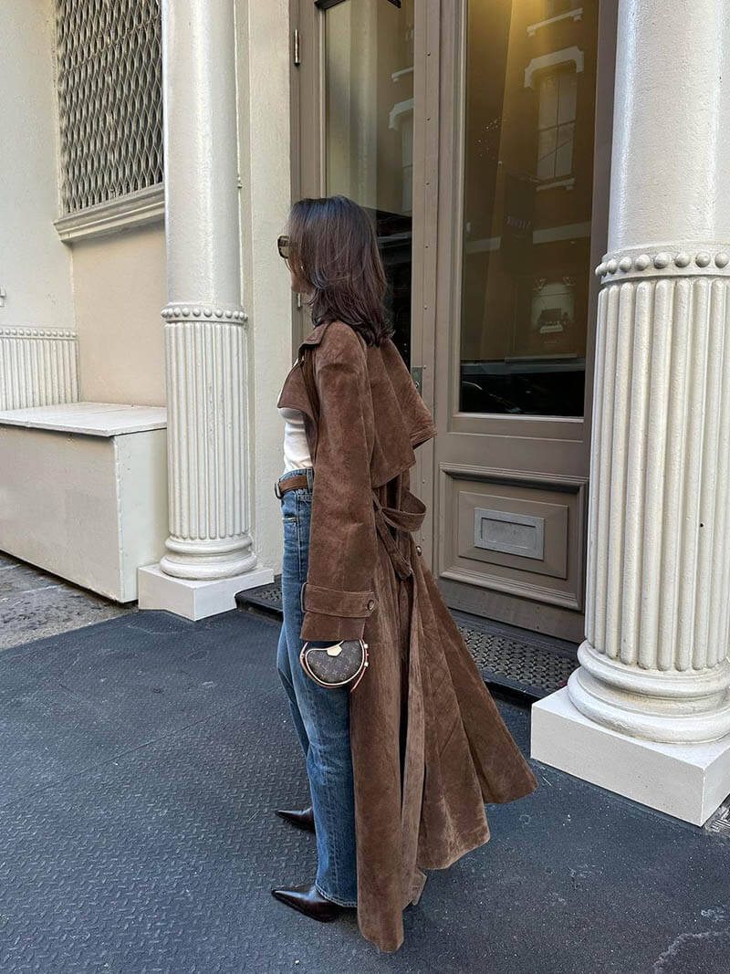 Sovelle™ – Luxe Suede Trench Coat