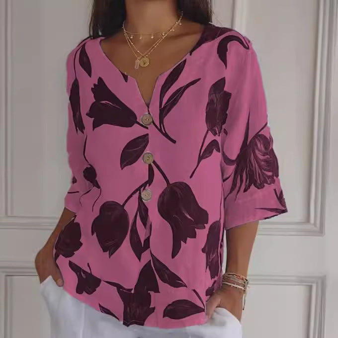 Elara™ – Elegant Floral Blouse
