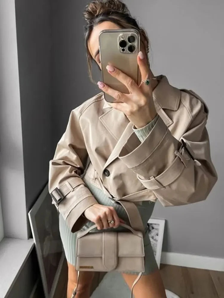 Celestra™ – Cropped Trench Coat