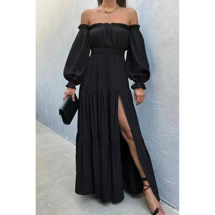 Elara™ – High-Slit Lace Evening Dress