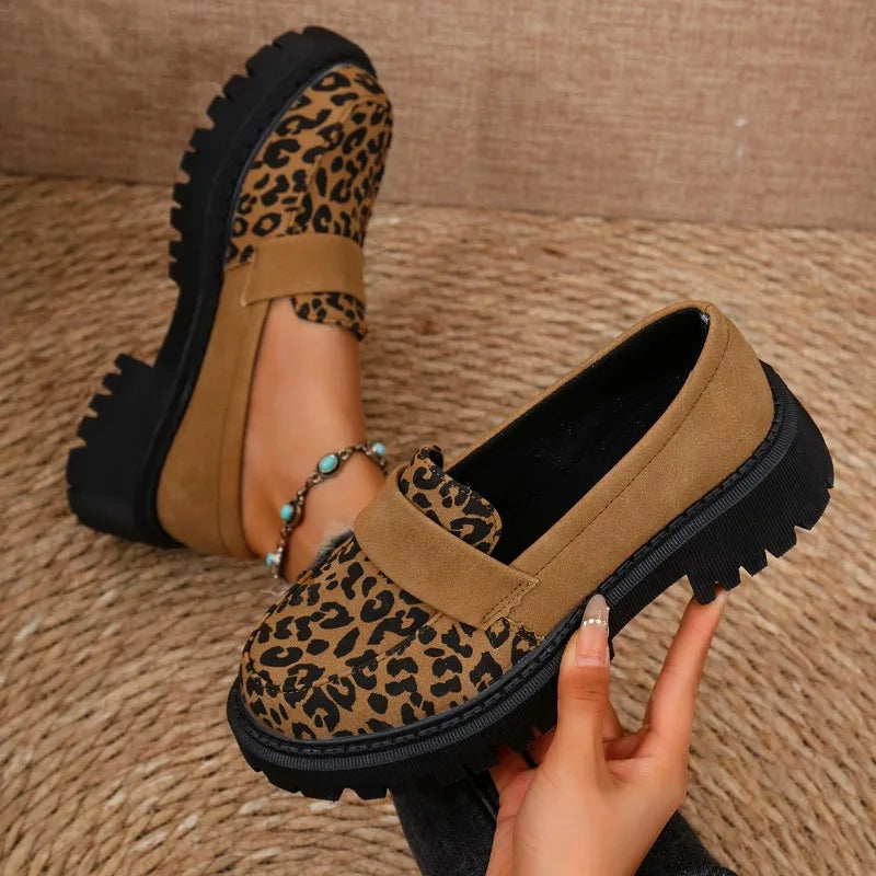 Zafiya™ – Platform Leopard Loafers