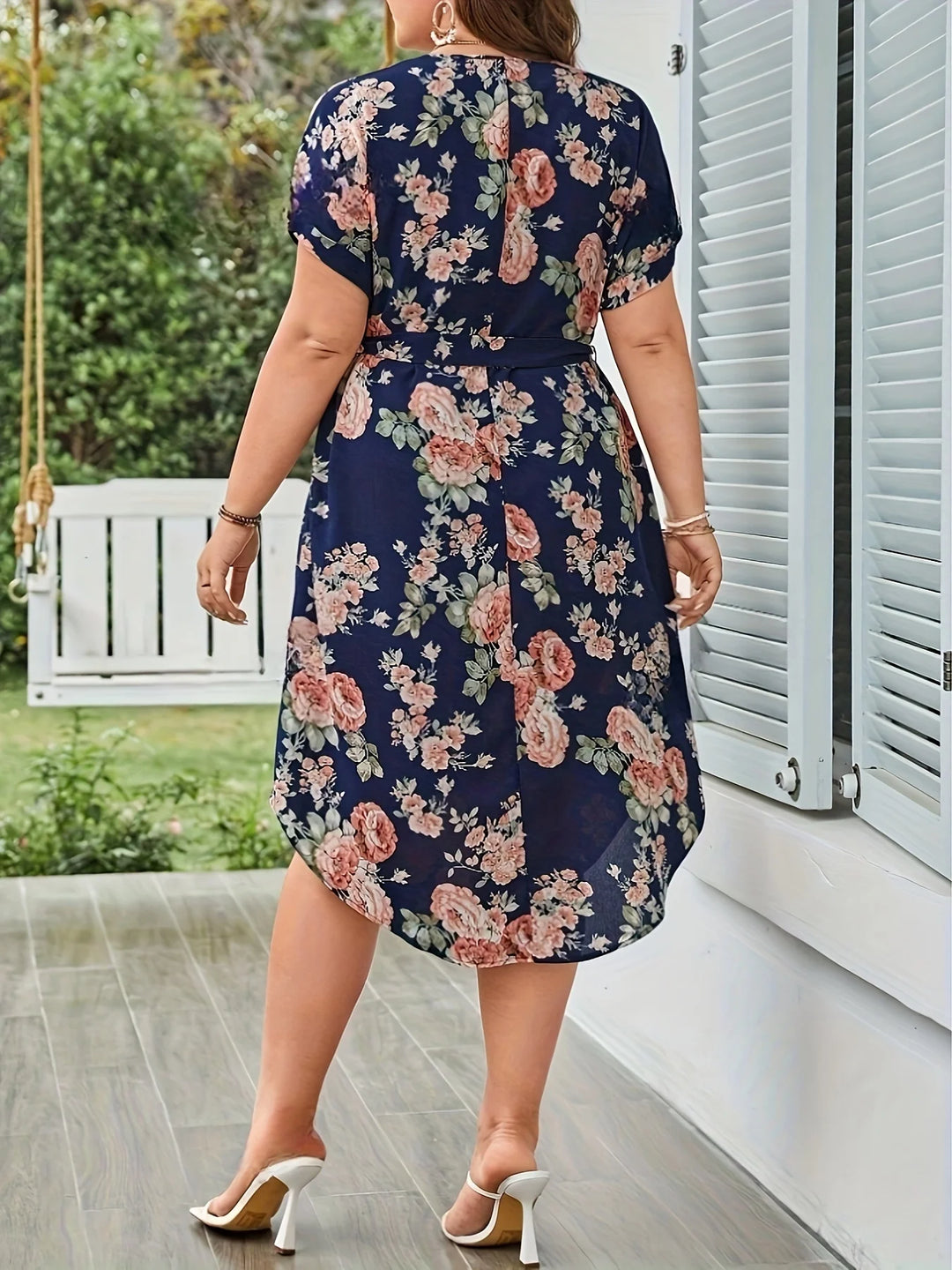 CP Elenia™ – Floral Tie-Waist Summer Dress