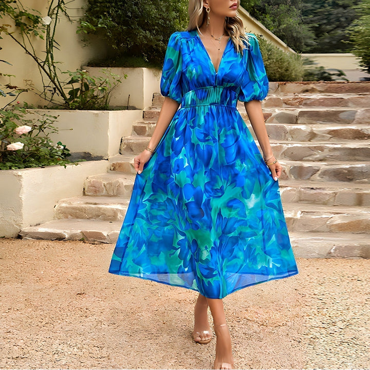 Elara™ – Floral Print Maxi Dress