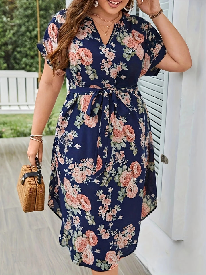 CP Elenia™ – Floral Tie-Waist Summer Dress