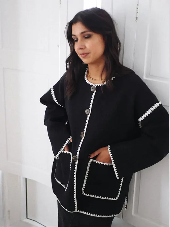 Serelle™ – Cozy Contrast Cardigan