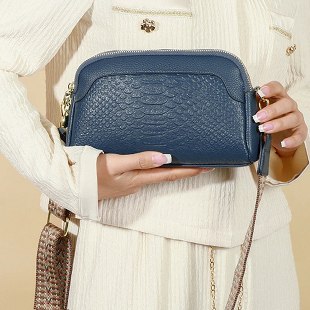 Soleil™ – Croc-Pattern Mini Crossbody Bag