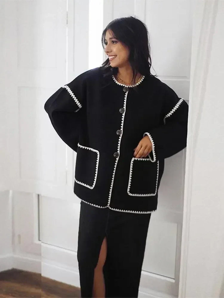 Serelle™ – Cozy Contrast Cardigan