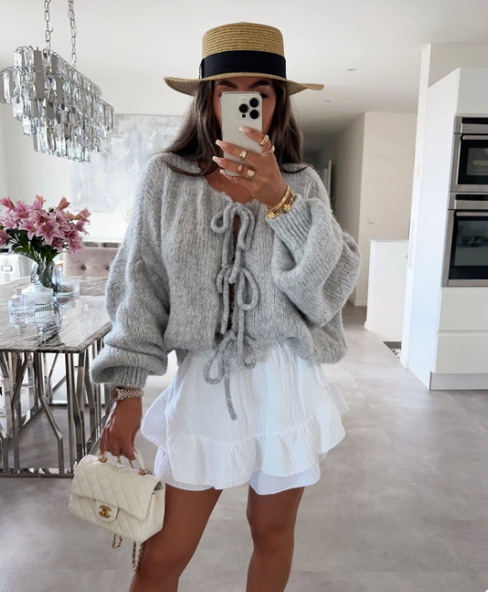 Celestra™ – Knitted Bow Cardigan