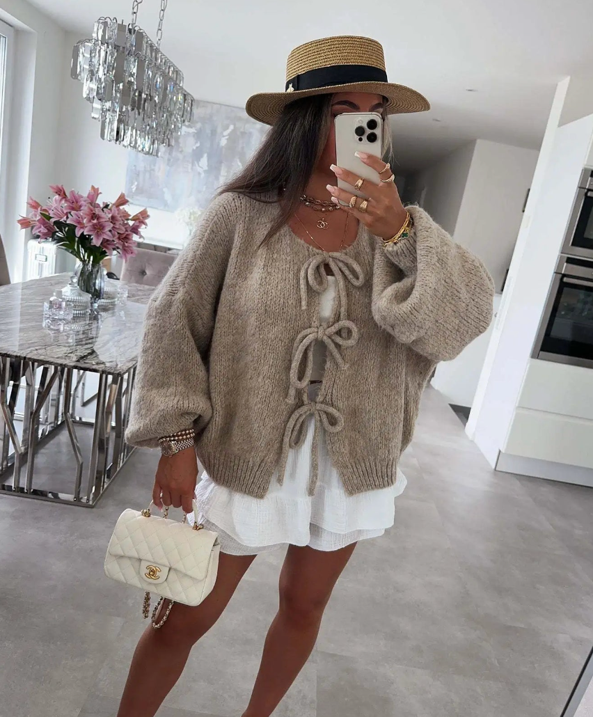 Celestra™ – Knitted Bow Cardigan