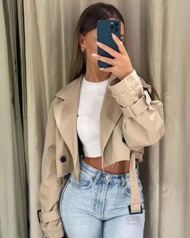 Celestra™ – Cropped Trench Coat