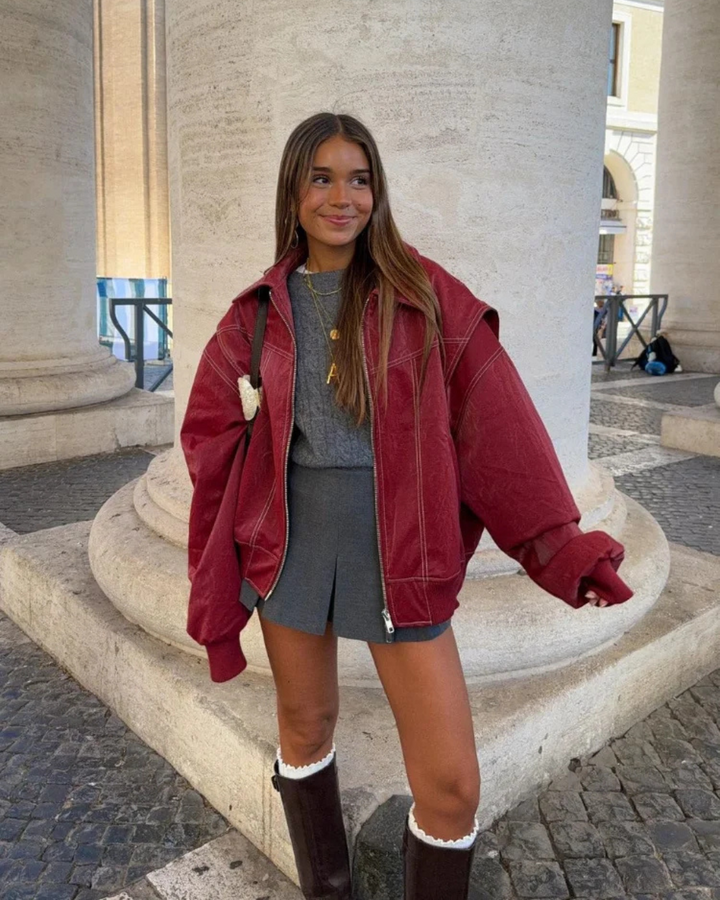 Celestine™ – Bold Faux Leather Jacket