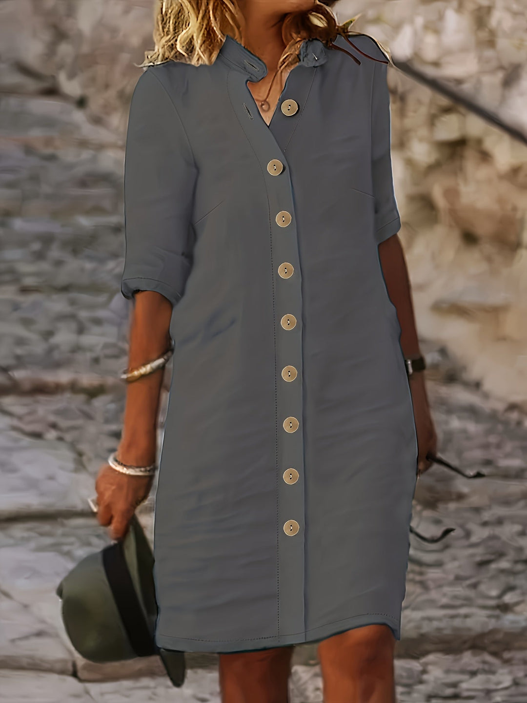 Mirella™ – Button-Down Shirt Dress