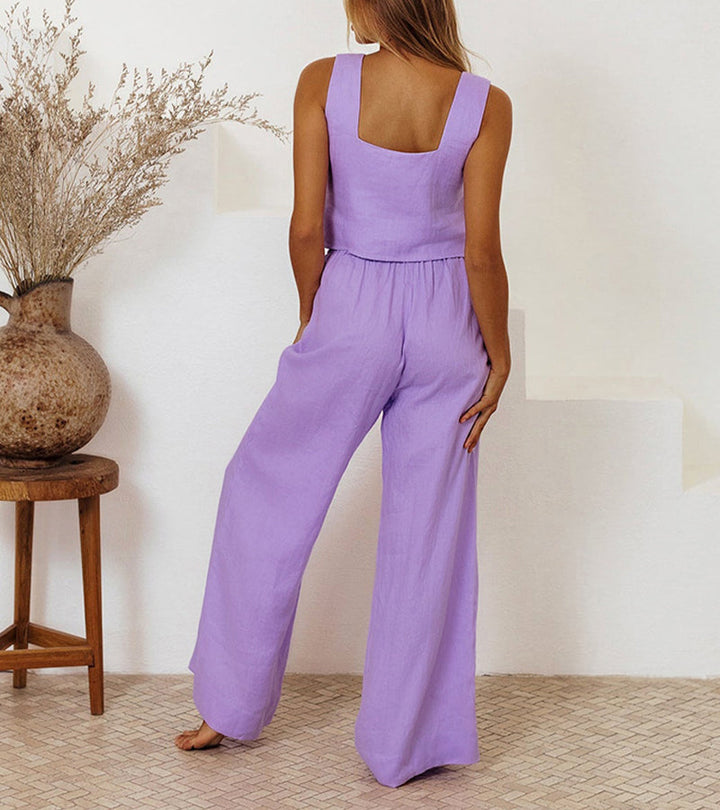 Lyra™ – Minimalist Top and Wide Pants Set