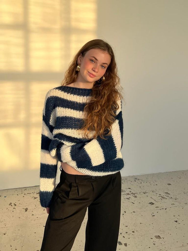 Celoren™ – Striped Off-Shoulder Sweater