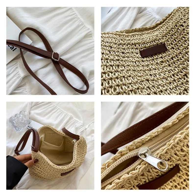 Zarae™ – Woven Straw Shoulder Bag