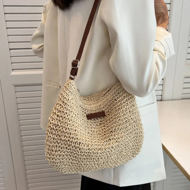 Zarae™ – Woven Straw Shoulder Bag