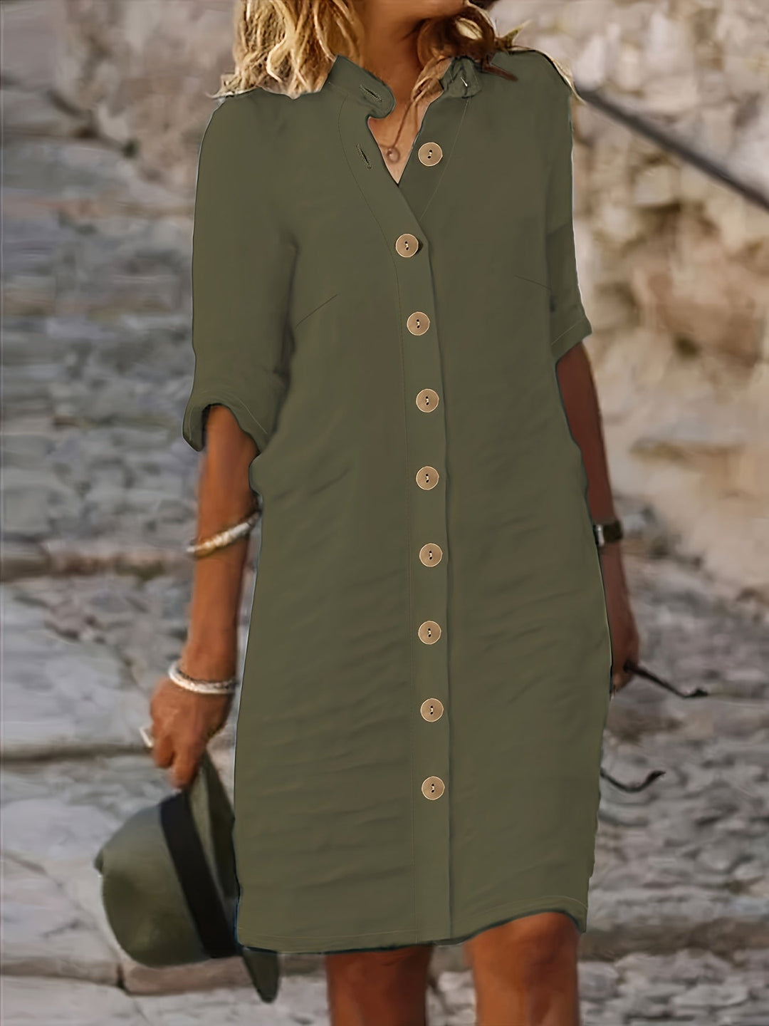 Mirella™ – Button-Down Shirt Dress