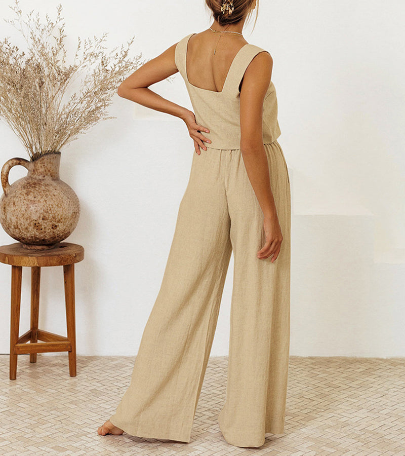 Lyra™ – Minimalist Top and Wide Pants Set
