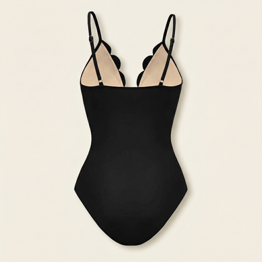 Iselle™ – Elegant V-Neck Swimsuit & Skirt Set