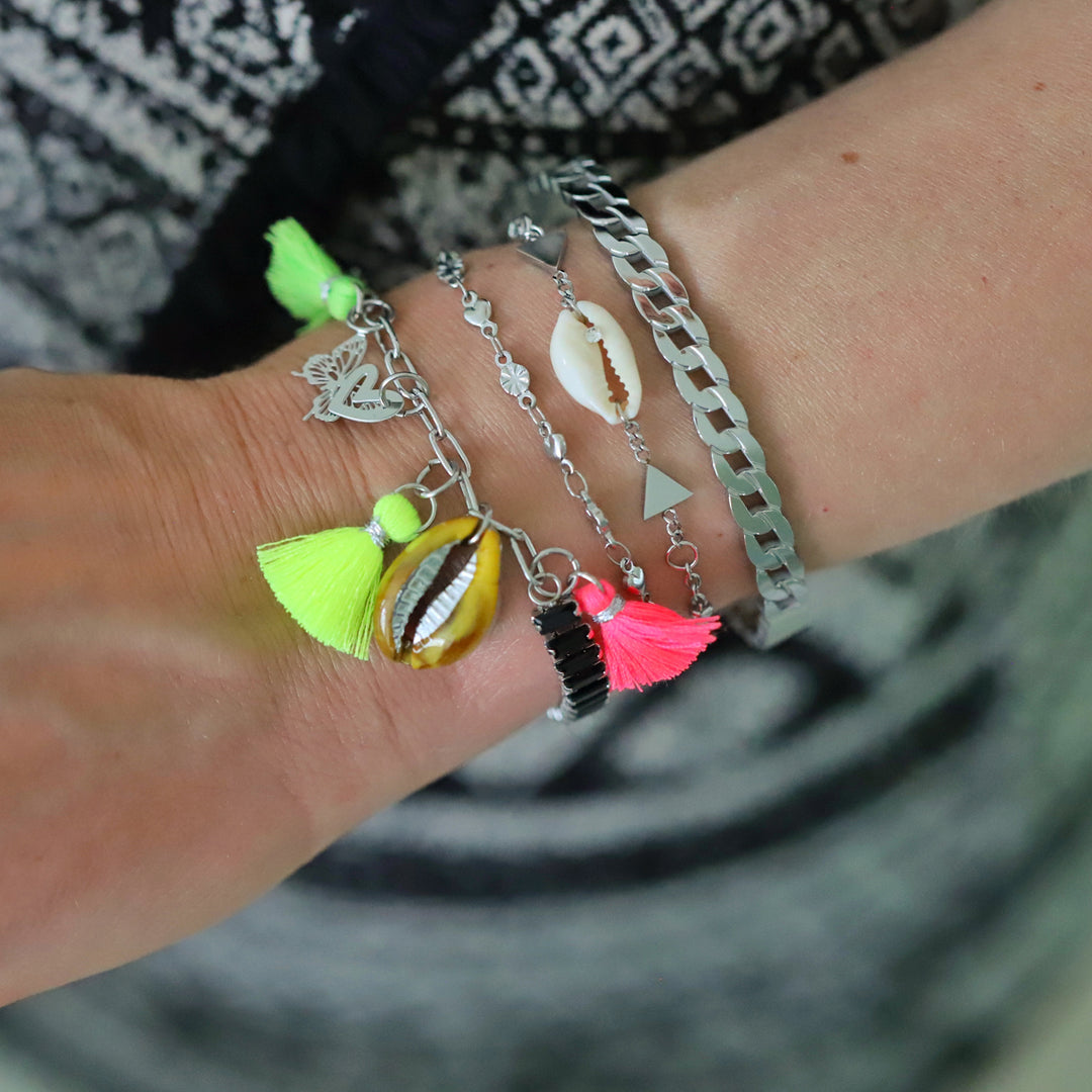 Stainless Steel Bracelet Blooming Flower