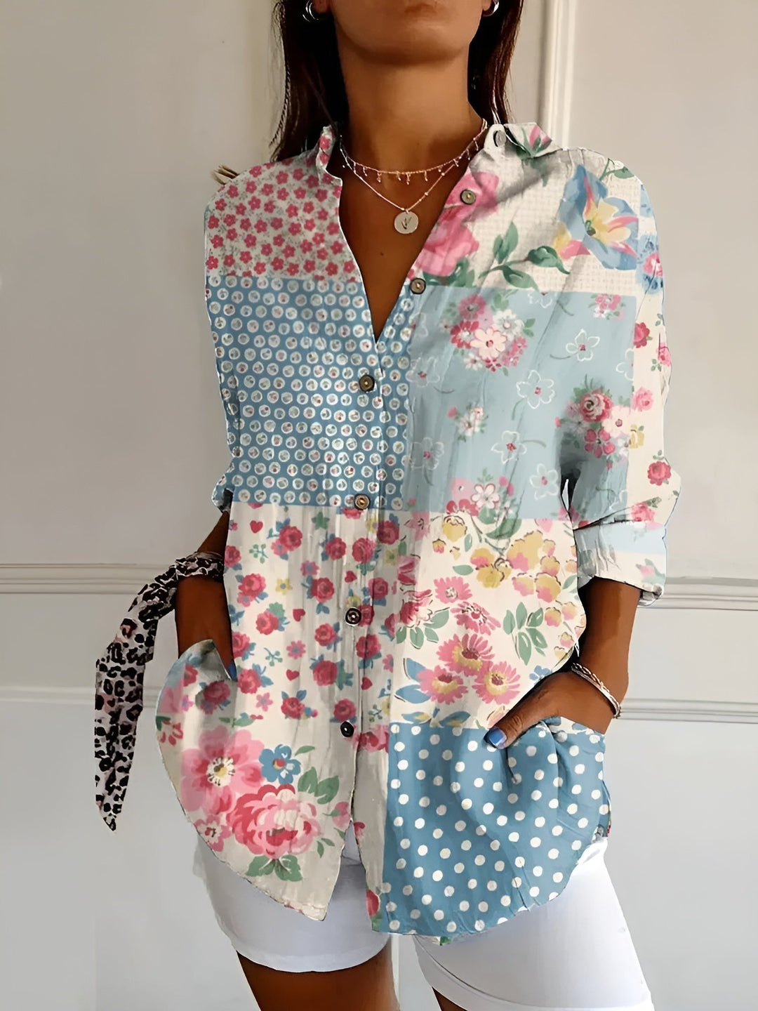 Zarae™ – Floral Button-Up Blouse