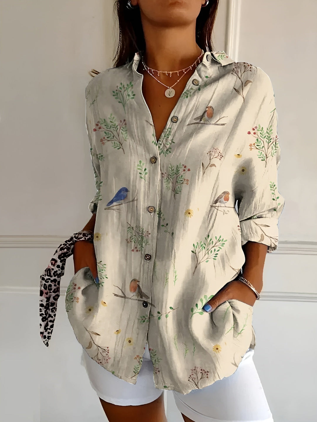 Zarae™ – Floral Button-Up Blouse
